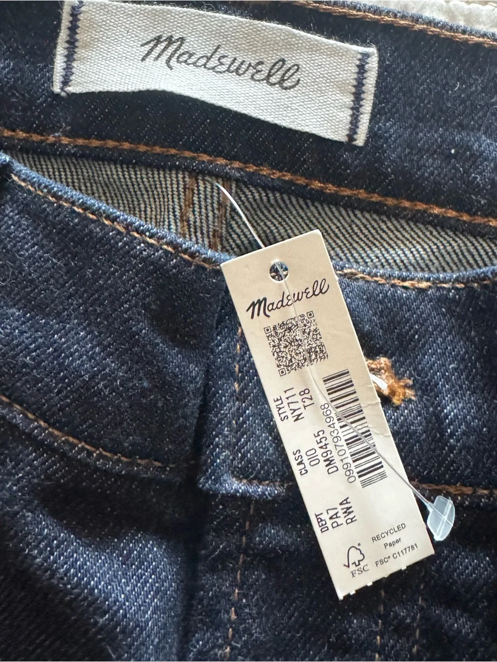 New! Madewell The Tall Jules Slim-Straight Jean Rinse Wash Comfort Stretch